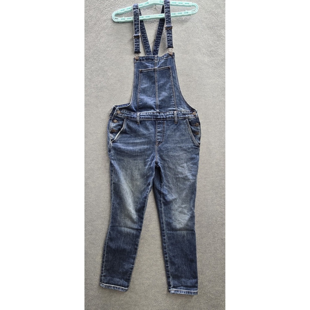 Old Navy Women Jeans 8 Blue Denim Overalls 24" Inseam